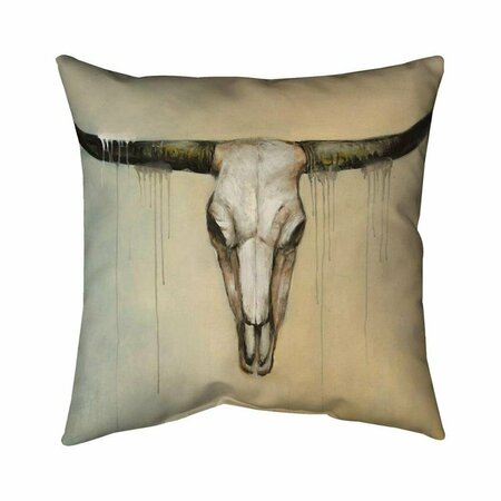 BEGIN HOME DECOR 20 x 20 in. Bull Skull-Double Sided Print Indoor Pillow 5541-2020-AN260